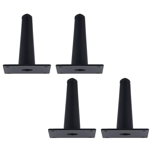 MJYDKBZ Tischfusse 10cm Schwarz, 4 Stück Tischbeine Stütz Tischfuss Konisch Möbelfüße Eisen | Sprühfarbe Sofasfüße Höhe: 10-20cm Schrankfüße Couchtischbeine Möbelbeine Möbelfüsse 10cm/4" von MJYDKBZ