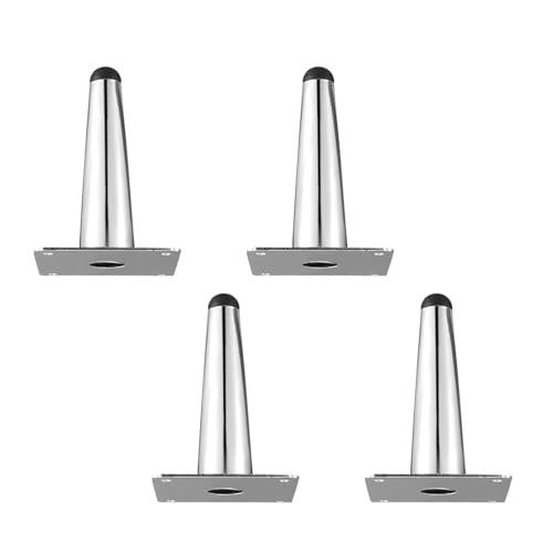 MJYDKBZ Tischfusse 15cm Chrom, 4 Stück Tischbeine Stütz Tischfuss Konisch Möbelfüße Eisen | Galvanikfläche Sofasfüße Höhe: 10-30cm Schrankfüße Couchtischbeine Möbelbeine Möbelfüsse 15cm/6" von MJYDKBZ