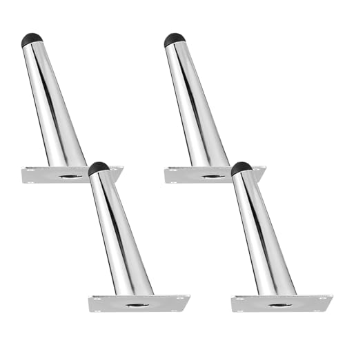 MJYDKBZ Tischfusse Konisch, 4 Stück Tischbeine Stütz Tischfuss Chrom Möbelfüße Eisen | Galvanikfläche Sofasfüße Höhe: 10-43cm Schrankfüße Couchtischbeine Möbelbeine Möbelfüsse 12cm/4.7" von MJYDKBZ