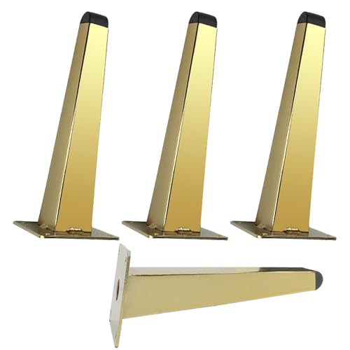 MJYDKBZ Tischfusse Konisch, 4 Stück Tischbeine Stütz Tischfuss Gold Möbelfüße Eisen | Galvanikfläche Sofasfüße Höhe: 13-20cm Schrankfüße Couchtischbeine Möbelbeine Möbelfüsse 17cm/6.7" von MJYDKBZ