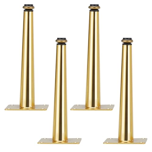 Möbelbeine Gold Konisch, 4 Stück Möbelfüße Verstellbar Möbelfüsse Konisch Tischfüße Kaltgewalzter Stahl | Sprühfarbe Sofasfüße Höhe:10.5-72.5cm Schrankfüße Couchtischbeine Sofa Tischbeine 50.5cm/19.9" von MJYDKBZ