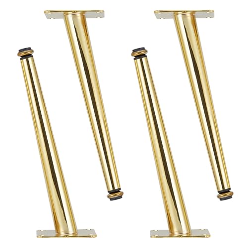 Möbelbeine Gold Moderne, 4 Stück Möbelfüße Verstellbar Möbelfüsse Konisch Tischfüße Kaltgewalzter Stahl | Sprühfarbe Sofasfüße Höhe: 10.5-72.5cm Schrankfüße Couchtischbeine Tischbeine 70.5cm/27.8" von MJYDKBZ
