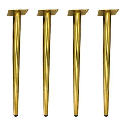 Möbelbeine Metall Gold, 4 Stück Möbelfüße Stütz Möbelfüsse Konisch Tischfüße Kaltgewalztem Stahl | Galvanikfläche Sofasfüße Höhe: 10-72cm Schrankfüße Couchtischbeine Sofas Tischbeine 65cm/25.6" von MJYDKBZ