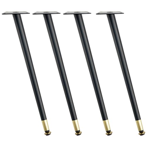 Möbelbeine Schwarz Gold, 4 Stück Möbelfüße Verstellbar Möbelfüsse Konisch Tischfüße Eisen | Sprühfarbe Sofasfüße Höhe: 10.5-72.5cm Schrankfüße Couchtischbeine Sofas Beine Tischbeine 50.5cm/19.9" von MJYDKBZ