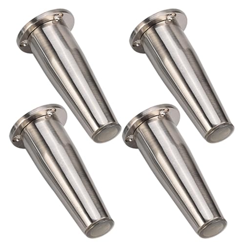 Möbelfüße 10cm Gebürstet, 4 Stück Möbelbeine Verstellbar Möbelfüsse Konisch Tischfüße Zinklegierung | Galvanikfläche Sofasfüße Höhe: 8-15cm Schrankfüße Couchtischbeine Sofas Beine Tischbeine 10cm/4" von MJYDKBZ