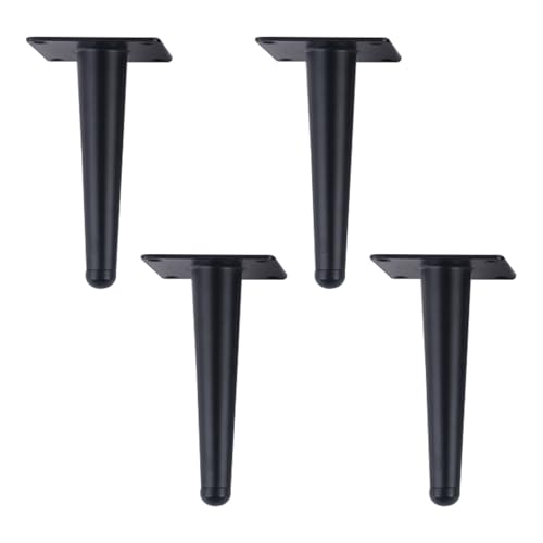 Möbelfüße 25cm Schwarz, 4 Stück Möbelbeine Stütz Möbelfüsse Konisch Tischfüße Kaltgewalztem Stahl | Sprühfarbe Sofasfüße Höhe: 10-72cm Schrankfüße Couchtischbeine Sofas Beine Tischbeine 25cm/9.8" von MJYDKBZ