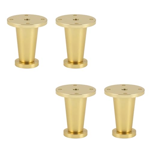 Möbelfüsse 8cm Gold, 4 Stück Möbelbeine Verstellbar Möbelfüße Konisch Tischfüße Aluminiumlegierung | Eloxierte Oberfläche Sofasfüße Höhe: 8-30cm Schrankfüße Couchtischbeine Sofas Tischbeine 8cm/3.1" von MJYDKBZ