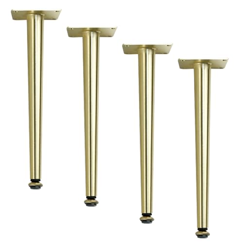Möbelfüße Gebürstet Gold Metall, 4 Stück Möbelbeine Verstellbar Möbelfüsse Konisch Tischfüße Eisen | Galvanikfläche Sofasfüße Höhe:10.5-72.5cm Schrankfüße Couchtischbeine Sofas Tischbeine 30.5cm/12" von MJYDKBZ