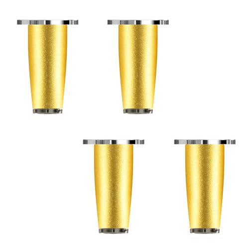 Möbelfüsse Höhenversteller Gold, 4 Stück Möbelbeine Verstellbar Möbelfüße Konisch Tischfüße Aluminiumlegierung | Eloxierte Sofasfüße Höhe: 8-20cm Schrankfüße Couchtischbeine Tischbeine 8cm/3.1" von MJYDKBZ