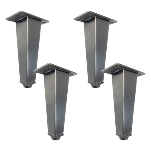 Möbelfüße Konisch Moderne, 4 Stück Möbelbeine Verstellbar Möbelfüsse Gebürstet Schwarz Tischfüße Edelstahl | Sprühfarbe Sofasfüße Höhe: 7-50.5cm Schrankfüße Couchtischbeine Tischbeine 23.5cm/9.3" von MJYDKBZ