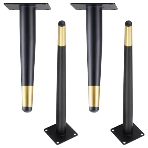 Möbelfüsse Konisch Schwarz, 4 Stück Möbelbeine Stütz Möbelfüße Schwarz Gold Tischfüße Kaltgewalztem Stahl | Sprühfarbe Sofasfüße Höhe: 10-72cm Schrankfüße Couchtischbeine Sofas Tischbeine 72cm/28.4" von MJYDKBZ