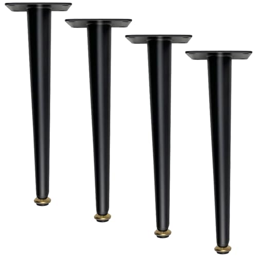 Möbelfüße Verstellbar Konisch, 4 Stück Möbelbeine Verstellbar Möbelfüsse Schwarz Tischfüße Eisen | Sprühfarbe Sofasfüße Höhe: 10.5-72.5cm Schrankfüße Couchtischbeine Sofas Tischbeine 40.5cm/16" von MJYDKBZ