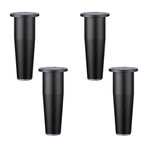 Möbelfüße Verstellbar Schwarz, 4 Stück Möbelbeine Höhenverstellbar Möbelfüsse Konisch Tischfüße Aluminiumlegierung | Eloxierte Sofasfüße Höhe: 8-15cm Schrankfüße Couchtischbeine Tischbeine 8cm/3.1" von MJYDKBZ