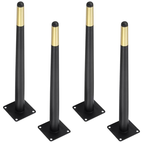 Sofabeine Metall Schwarz, 4 Stück Sofafüße Stütz Sofafusse Konisch Möbelfüße Kaltgewalztem Stahl | Sprühfarbe Tischfüße Höhe: 10-72cm Schrankfüße Couchtischbeine Tischbeine Möbelfüsse Gold 65cm/25.6" von MJYDKBZ