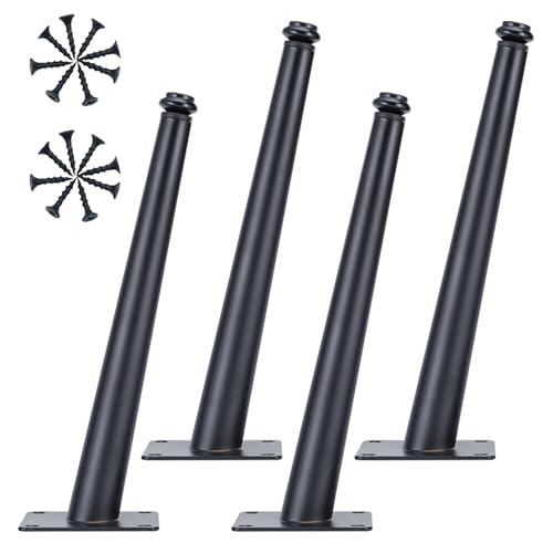 Sofabeine Verstellbar Schwarz, 4 Stück Sofafüße Verstellbar Sofafusse Konisch Möbelfüße Kaltgewalzter Stahl | Sprühfarbe Tischfüße Höhe: 10.5-72.5cm Schrankfüße Couchtischbeine Tischbeine 65.5cm/25.8" von MJYDKBZ