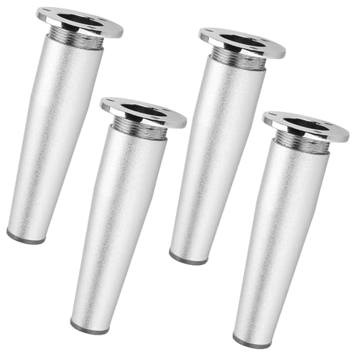 Sofafüße Silber 12cm, 4 Stück Möbelfüße Verstellbar Sofafüsse Konisch Möbelfüße Aluminiumlegierung | Eloxierte Tischfüße Höhe: 8-15cm Schrankfüße Couchtischbeine Tischbeine Sofabeine 12cm/4.7" von MJYDKBZ