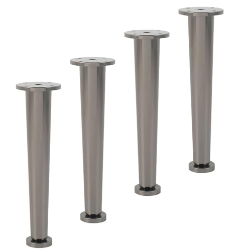 Sofafüße Verstellbar Grau, 4 Stück Sofabeine Verstellbar Sofafusse Konisch Möbelfüße Aluminiumlegierung | Eloxierte Tischfüße Höhe: 6-30cm Schrankfüße Couchtischbeine Tischbeine Möbelfüsse 18cm/7" von MJYDKBZ