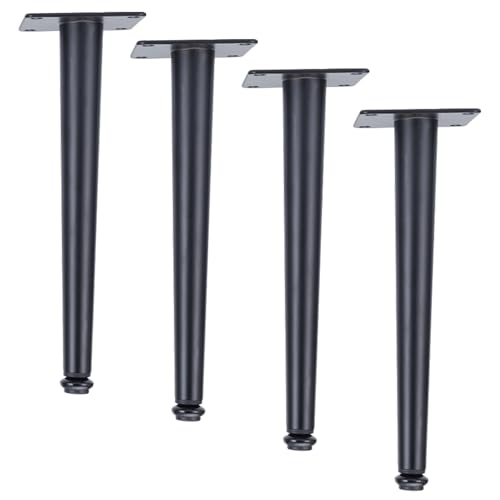 Sofafusse Konisch Schwarz, 4 Stück Sofabeine Verstellbar Sofafüße Schwarz Möbelfüße Kaltgewalzter Stahl | Sprühfarbe Tischfüße Höhe: 10.5-72.5cm Schrankfüße Couchtischbeine Tischbeine 72.5cm/28.5" von MJYDKBZ