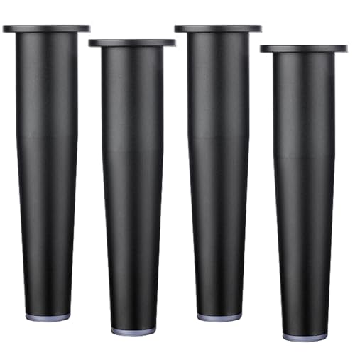 Tischfüße Schwarz 15cm, 4 Stück Möbelfüße Höhenverstellbar Tischfusse Schwarz Möbelfüße Aluminiumlegierung | Eloxierte Stützfüße Höhe: 8-15cm Schrankfüße Couchtischbeine Möbelbeine Tischbeine 15cm/6" von MJYDKBZ