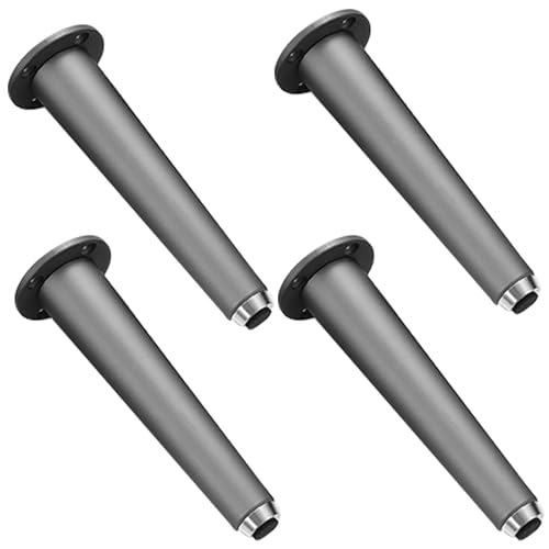 Tischfusse Grau 15cm, 4 Stück Möbelfüsse Verstellbar Tischfuss Konisch Möbelfüße Aluminiumlegierung | Eloxierte Stützfüße Höhe: 10-25cm Schrankfüße Couchtischbeine Möbelfüße Tischbeine 15cm/6" von MJYDKBZ