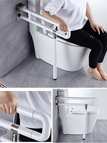 Wandstützgriff Klappbar, Stützklappgriff WC für die Wandmontage Badezimmer Dusche Sicherheitsgriffe für ältere Behinderte(80cm,Weiß) von MJYDKBZ