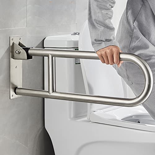 Wandstützgriff Klappbar Edelstahl WC Haltegriff Safe Geländer Rutschfeste Stützklappgriff Sicherheits Aufstehhilfe Armlehne Badezimmer Grip für ältere schwangere Frauen Behinderte von MJYDKBZ