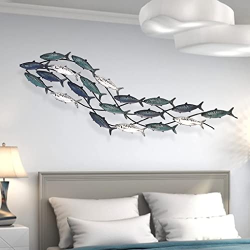 Groß Wanddeko Metall Modern 3D Fisch Wandbilder Holz Wohnzimmer Schlafzimmer Hintergrund, Wanddekoration Deko Ornament Handgemachte Wandskulpturen von MJZYP