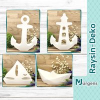 Deko - Anker Leuchtturm Boot Mit Segelboot Herz Maritime Schiffchen Origami von MJuergensShop
