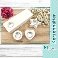 Kerzenständer Für Stabkerzen Rund Herz Stern Rechteck Stabkerzenhalter Neutral Weiß Deko Geschenk von MJuergensShop