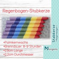 Regenbogen Stabkerze Geburtstag Taufe Kommunion Firmung Konfirmation Schulanfang Tischdeko Geschenk von MJuergensShop