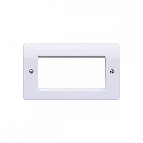 MK Euro-Frontplatte für 2-Gang, 4 Module, Weiß, Druckknopf, 100 x 50 mm von MK