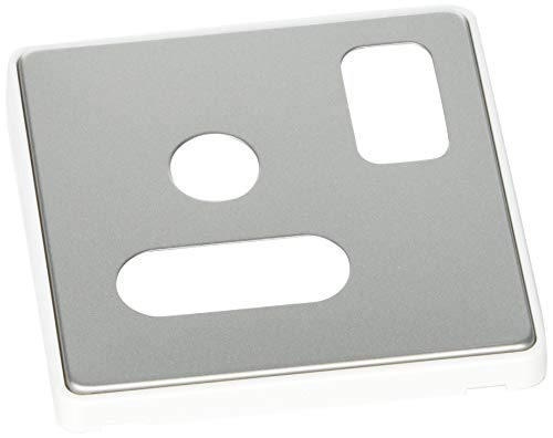 MK Dimensions 1-Gang, 15 A, runder Stiftschalter, Satin-Stahl-Finish, Frontplatte mit weißem Rand von MK (ELECTRIC)