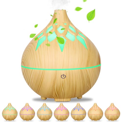 MKAKYES Aroma Diffuser, 160ML Ultraschall Luftbefeuchter Aromatherapie Öle Diffusor, mit 7 farbigem LED Licht, Automatische Abschaltung, für Zuhause, Schlafzimmer, Yoga, Büro, Spa von MKAKYES
