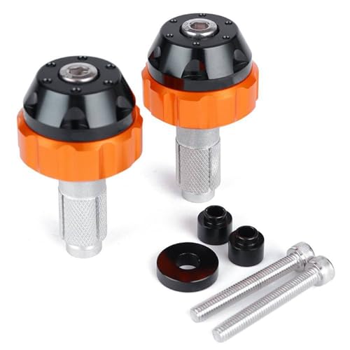 MKBHD Motorrad-Tempomat-Gasklemme Assist End Bar Gewicht Griff Stecker Fit for Benelli for H0nda for Suzuki for Yamaha for KTM for Kawasaki for Triumph(Orange) von MKBHD