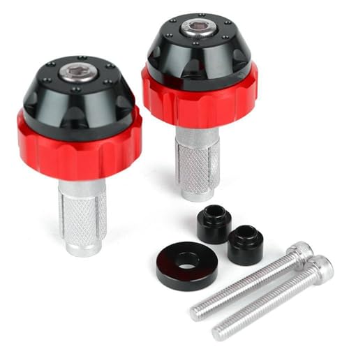 MKBHD Motorrad-Tempomat-Gasklemme Assist End Bar Gewicht Griff Stecker Fit for Benelli for H0nda for Suzuki for Yamaha for KTM for Kawasaki for Triumph(Red) von MKBHD