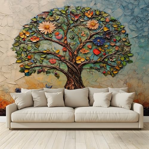 Fototapete Abstrakter Baum Wohnzimmer Schlafzimmer Wandtapete Vlies Tapete 200 (B) x 140 (H) cm, Gedrucktes Wandbild UV-Beständig Geruchsfrei von MKBKLI