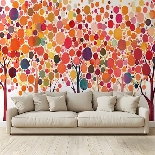 MKBKLI Benutzerdefinierte Wandbild Tapete Bunte Bäume Fresko 3D Großes Foto Hochzeit Cafe Restaurant Thema Hotel Hintergrund Wand Dekor 400 (B) x 280 (H) cm von MKBKLI