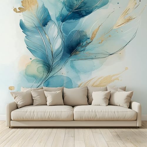 MKBKLI Benutzerdefinierte Wandbild Tapete Federn Aquarellmalerei Fresko Thema Hotel Hochzeit Hintergrund Wand Dekor Foto 250 (B) x 175 (H) cm A27 von MKBKLI