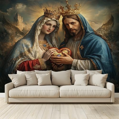 MKBKLI Benutzerdefinierte Wandbild Tapete Religion Mädchen Fresko Thema Hotel Hochzeit Hintergrund Wand Dekor Foto 400 (B) x 280 (H) cm A244 von MKBKLI
