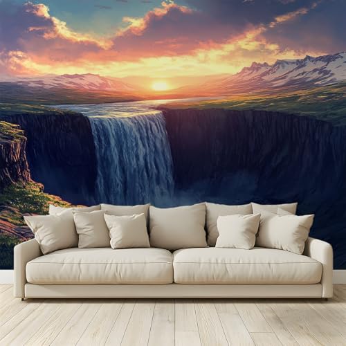 MKBKLI Benutzerdefinierte Wandbild Tapete Wasserfall malerischer See Fresko Thema Hotel Hochzeit Hintergrund Wand Dekor Foto 250 (B) x 175 (H) cm A196 von MKBKLI