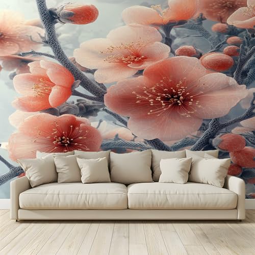 MKBKLI Benutzerdefinierte Wandbild Tapete Winter Blumenduft Fresko Thema Hotel Hochzeit Hintergrund Wand Dekor Foto 200 (B) x 140 (H) cm A102 von MKBKLI