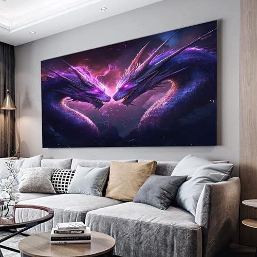 MKBKLI Wandbilder Dekoration Wohnzimmer Lila, Tier, Drache Bilder auf Leinwand 60x120cm Leinwandbild Schlafzimmer Küche Deko Wand Kunstdruck Art Groß XXL Wanddeko Bild Wall Decor Canvas MKBKLI Wandbilder Dekoration Wohnzimmer Lila, Tier, Drache Bilder auf Leinwand 60x120cm Leinwandbild Schlafzimmer Küche Deko Wand Kunstdruck Art Groß XXL Wanddeko Bild Wall Decor Canvas von MKBKLI