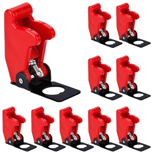 MKBKLLJY 10St. 12mm/0.47inch Montage Loch rot Sicherheit Flip Covers staubdicht wasserdicht Kunststoffkappe Flugzeug Schutzabdeckung für Toggle Bat-Handle Switch, Heavy Duty Toggle Rocker Switch MKBKLLJY 10St. 12mm/0.47inch Montage Loch rot Sicherheit Flip Covers staubdicht wasserdicht Kunststoffkappe Flugzeug Schutzabdeckung für Toggle Bat-Handle Switch, Heavy Duty Toggle Rocker Switch von MKBKLLJY