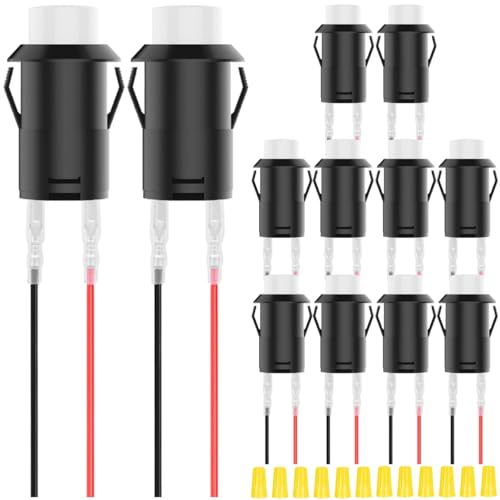 MKBKLLJY 12St. 12mm weißer Mini-Tastschalter AC 250V/1.5A 125V/3A SPST 2Pin Snap-in Design Mikro-Rundschalter mit Anschlussdrähten und Verdrahtungskappe für Auto-Boot-PC-Tischlampe DIY-Modell MKBKLLJY 12St. 12mm weißer Mini-Tastschalter AC 250V/1.5A 125V/3A SPST 2Pin Snap-in Design Mikro-Rundschalter mit Anschlussdrähten und Verdrahtungskappe für Auto-Boot-PC-Tischlampe DIY-Modell von MKBKLLJY