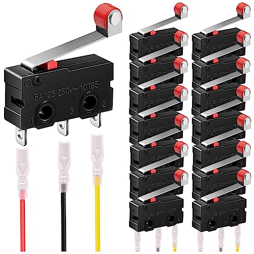 MKBKLLJY 15St. Mikro-Endschalter 5A 125 250V AC SPDT 1NO 1NC Kurzes Scharnier Roller Levr Arm Schalter Snap Action Button Typ 3Pin Mikro-Endschalter mit Roller Hebel Arm Schwarz 45St. Terminal Drähte MKBKLLJY 15St. Mikro-Endschalter 5A 125 250V AC SPDT 1NO 1NC Kurzes Scharnier Roller Levr Arm Schalter Snap Action Button Typ 3Pin Mikro-Endschalter mit Roller Hebel Arm Schwarz 45St. Terminal Drähte von MKBKLLJY