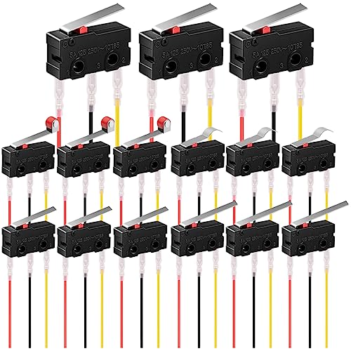 MKBKLLJY 15St. Mini-Mikro-Endschalter 5A 125 250V AC SPDT 1NO1NC Momentan 16mm/19mm/20mm/28mm/55mm Sehr langer gerader Scharnier-Hebelarm-Schalter Schnappschalter Typ 3Stifte mit 45St.Anschlussdrähten MKBKLLJY 15St. Mini-Mikro-Endschalter 5A 125 250V AC SPDT 1NO1NC Momentan 16mm/19mm/20mm/28mm/55mm Sehr langer gerader Scharnier-Hebelarm-Schalter Schnappschalter Typ 3Stifte mit 45St.Anschlussdrähten von MKBKLLJY