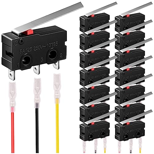 MKBKLLJY 15St. Mini-Mikro-Endschalter SPDT 1NO 1NC 5A 125 250V AC Sehr lange gerade Scharnier Hebelarmschalter Snap Action Button Typ 3Pin KW11-3Z04 mit 45St. Anschlussdrähten MKBKLLJY 15St. Mini-Mikro-Endschalter SPDT 1NO 1NC 5A 125 250V AC Sehr lange gerade Scharnier Hebelarmschalter Snap Action Button Typ 3Pin KW11-3Z04 mit 45St. Anschlussdrähten von MKBKLLJY