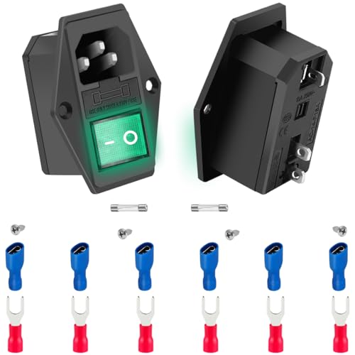 MKBKLLJY 2 Stück Einlassmodulstecker, Stecker, Strombuchse Steckdose Arcade-Netzschalter 10A 250V AC Wippschalteradapter Stromanschluss 3-polig AC-14-F16A MKBKLLJY 2 Stück Einlassmodulstecker, Stecker, Strombuchse Steckdose Arcade-Netzschalter 10A 250V AC Wippschalteradapter Stromanschluss 3-polig AC-14-F16A von MKBKLLJY