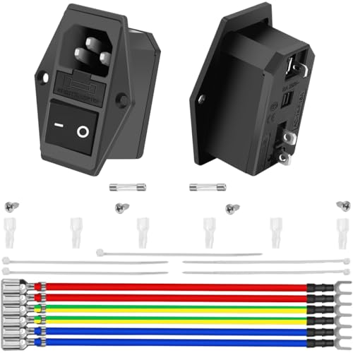 MKBKLLJY 2 Stück Wippschalter-Strombuchse, Einlassmodulstecker, Stecker, 10A, 250V AC, 3D-Drucker, Arcade-Netzschalter-Adapter, Stromanschluss, 3-polig, AC-14-F16A MKBKLLJY 2 Stück Wippschalter-Strombuchse, Einlassmodulstecker, Stecker, 10A, 250V AC, 3D-Drucker, Arcade-Netzschalter-Adapter, Stromanschluss, 3-polig, AC-14-F16A von MKBKLLJY