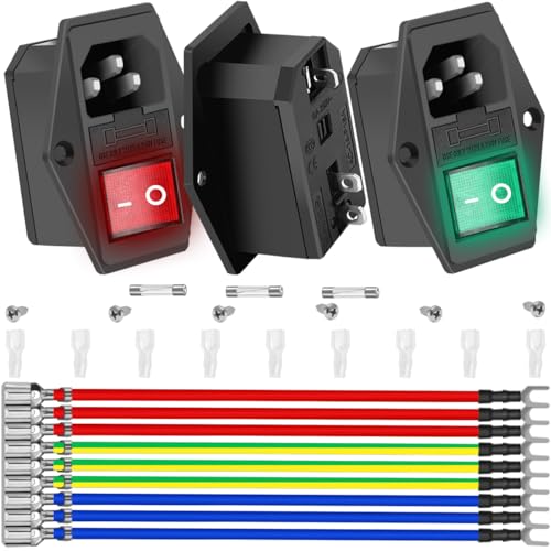MKBKLLJY 3 Stück Einlassmodulstecker Stecker Steckdose Arcade-Stromschalter 10A 250V AC Wippschalteradapter Stromanschluss 3-polig AC-14-F16A MKBKLLJY 3 Stück Einlassmodulstecker Stecker Steckdose Arcade-Stromschalter 10A 250V AC Wippschalteradapter Stromanschluss 3-polig AC-14-F16A von MKBKLLJY